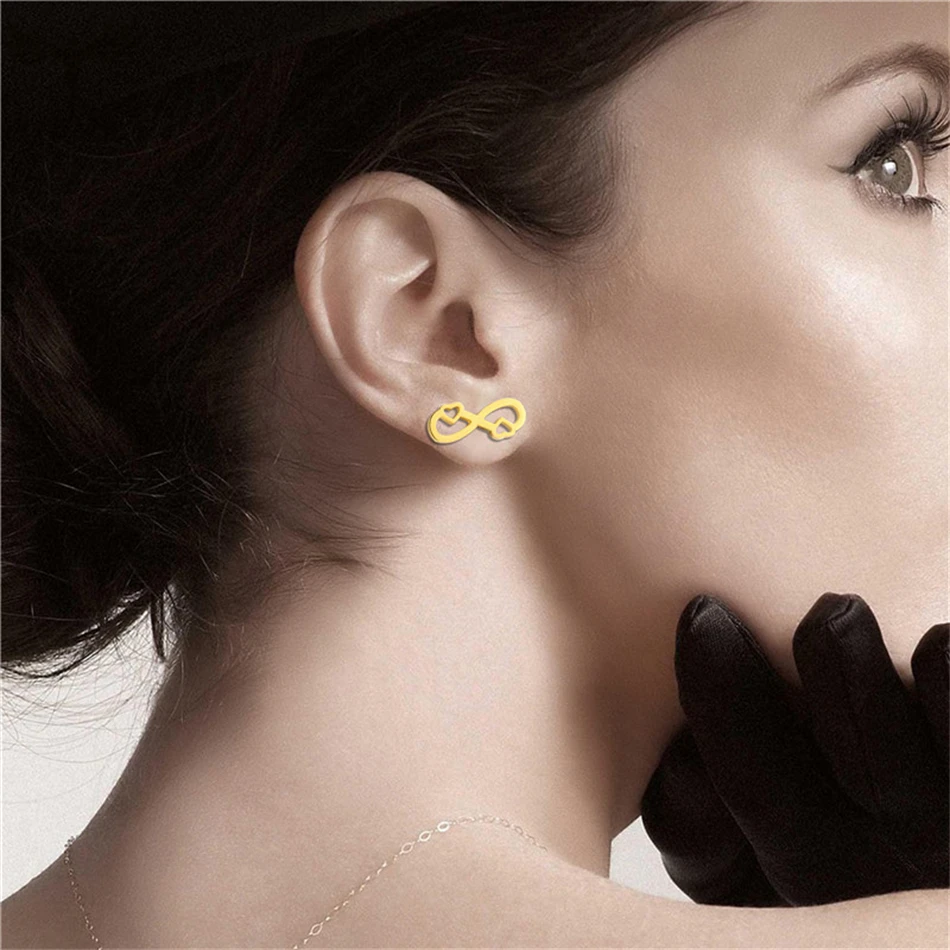 【14K】infinity sign&pink gold heart gorgeous earring ピアス Pink Crystal Heart Gold Hoop Earrings – Infinite Self Love