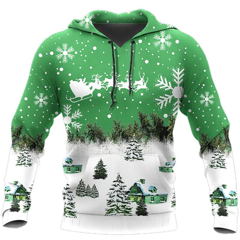  Dolyues Sudaderas con capucha de Navidad para hombre