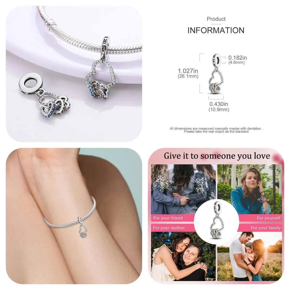 MULA 1PC Chameleon Silver-palted Charms Color-changing Crystal Ball Fit Original Snake Chain Bracelet DIY Jewelry Gift For Women