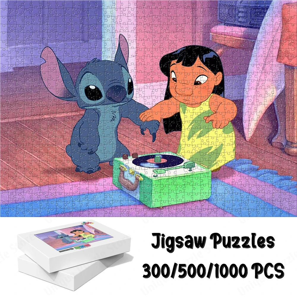 Lilo and Stitch Series Large Adult Jigsaw Classic Walt Disney Collection Jigsaw Puzzles Adorable Stitch Educational Family Game