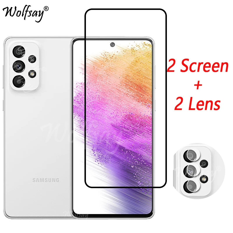 Vetro Temperato A Copertura Totale Per Samsung Galaxy A73 5G Protezione Dello Schermo Samsung A73 A53 A33 Vetro Della Fotocamera Per Samsung A73 5G Ve