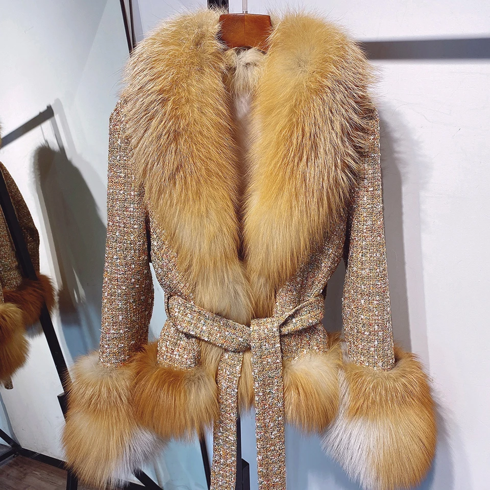 新入荷 OL愛用 通勤 気質 人工ウール キツネ毛皮の襟 フード付き レディース 中長セクション コート S～Lサイズ選択可能【2019新品未使用】 Camoooniキツネモチーフ付け襟 10357 | SAWOW～サワオ～大人