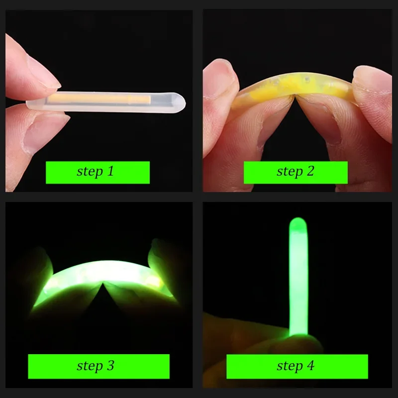 Fishing Glow Stick 4.5*37mm/ 3.0*25mm Night Fishing Glow Chemical Light Sticks Wand Green 50/100pcs For Floating Accessories