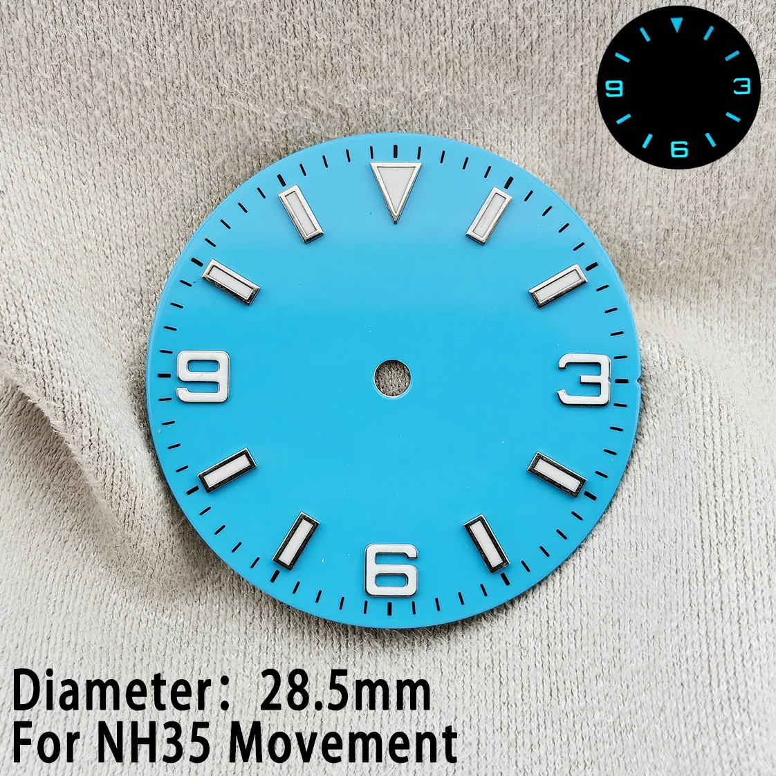 Smooth Green Luminous Watch Dial – 28.5mm Replacement Accessory