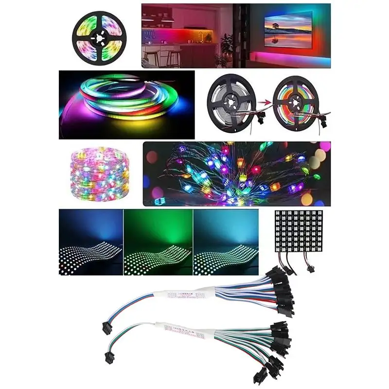 3Pin/4Pin Mini TTL LED Signal Amplifier Repeater Controller 1 to 4/8 Channels for RGB Addressable WS2812B SK6812 LED Strip