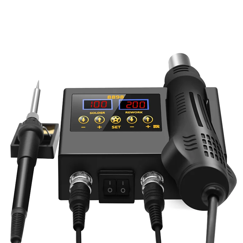 8898 2 in 1 Soldering Station Digital Display Hot Air Gun Welding Rework For Cell-Phone BGA SMD PCB IC Repair Solder Iron Tools 4
