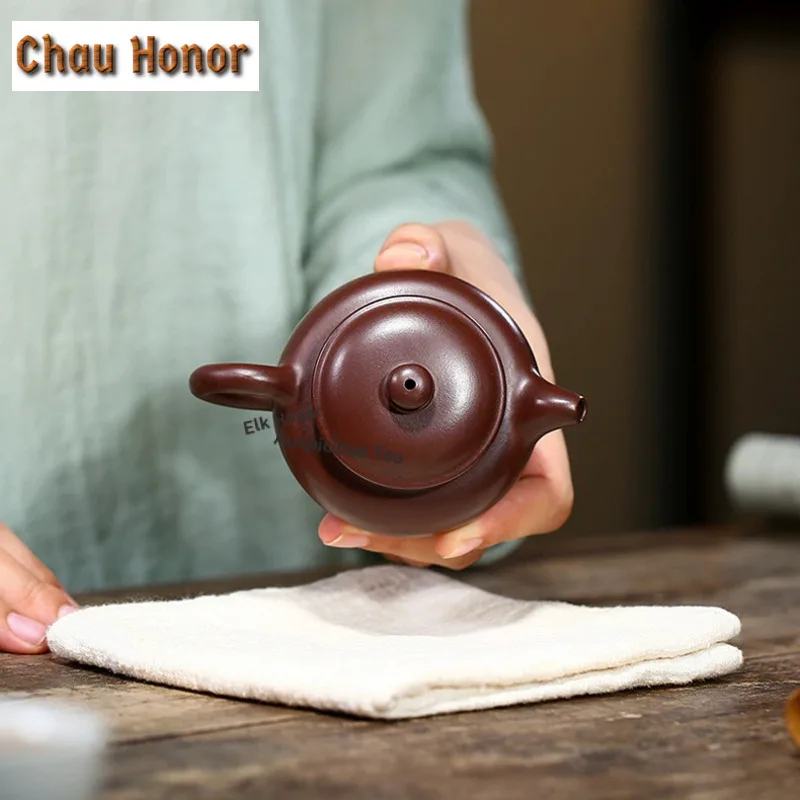 110ml Authentic Yixing Purple Clay Teapots Handmade Antique-stylepot Raw Ore Zhu Mud Tea Making Kettle Chinese Zisha Teaset Gift