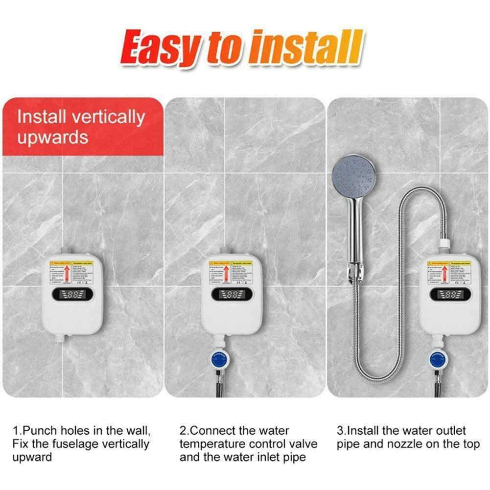 3500W Electric Thankless Instant Hot Water Heater 110V Bathroom Faucet Tap Heating 3 Seconds Instant Heating US Plug HOT