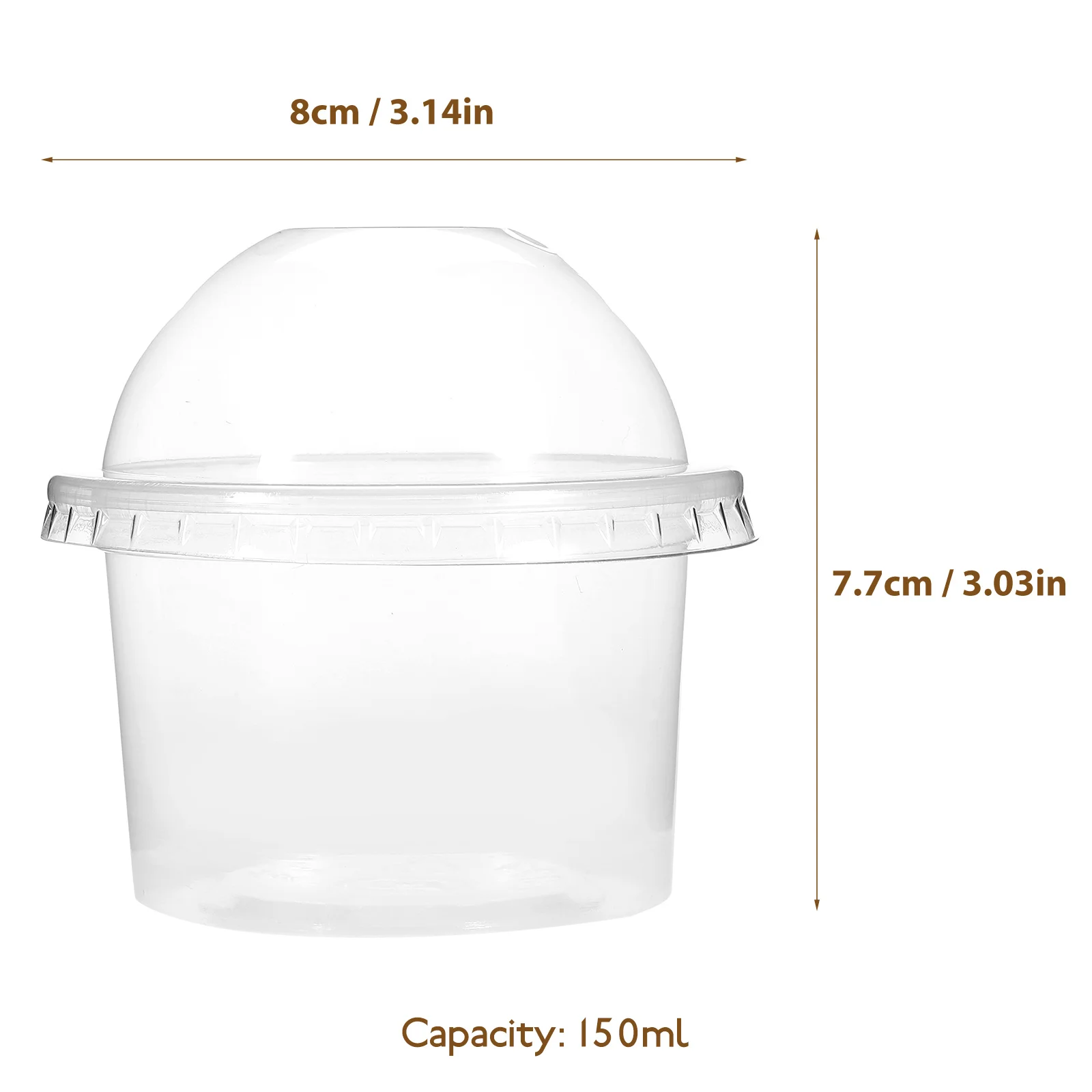 Creative Design Dessert Cups With Lids Disposable Pudding Cups Plastic Disposable For Soup Sundaes Ice Cream 100pcs
