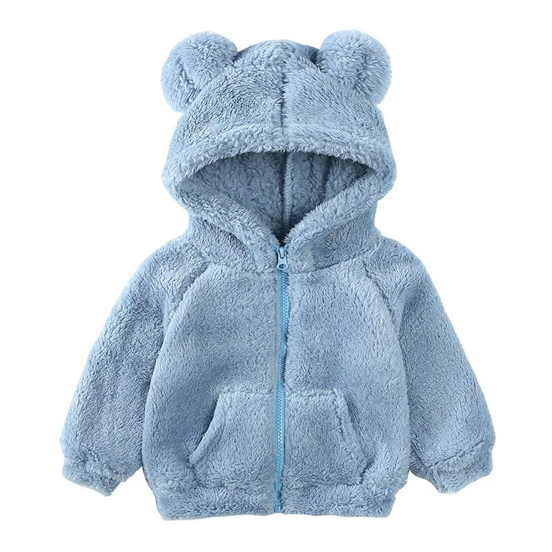 New Plush Baby Boys Jacket Autumn Winter Warm Coats For Girls
