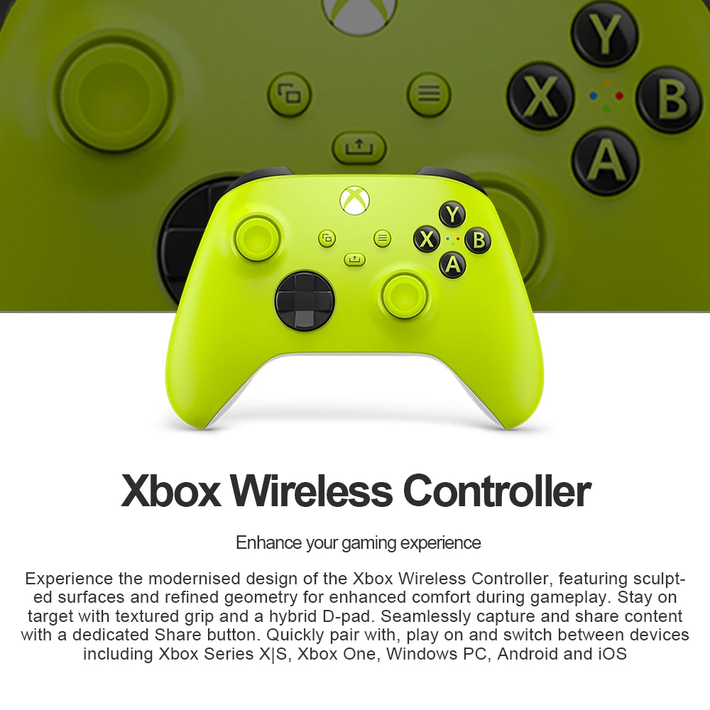 Xbox Wireless Controller Electric Volt Compatible for Xbox S X and Xbox One  Windows 10 11 Android and IOS 100% Original Genuine - AliExpress