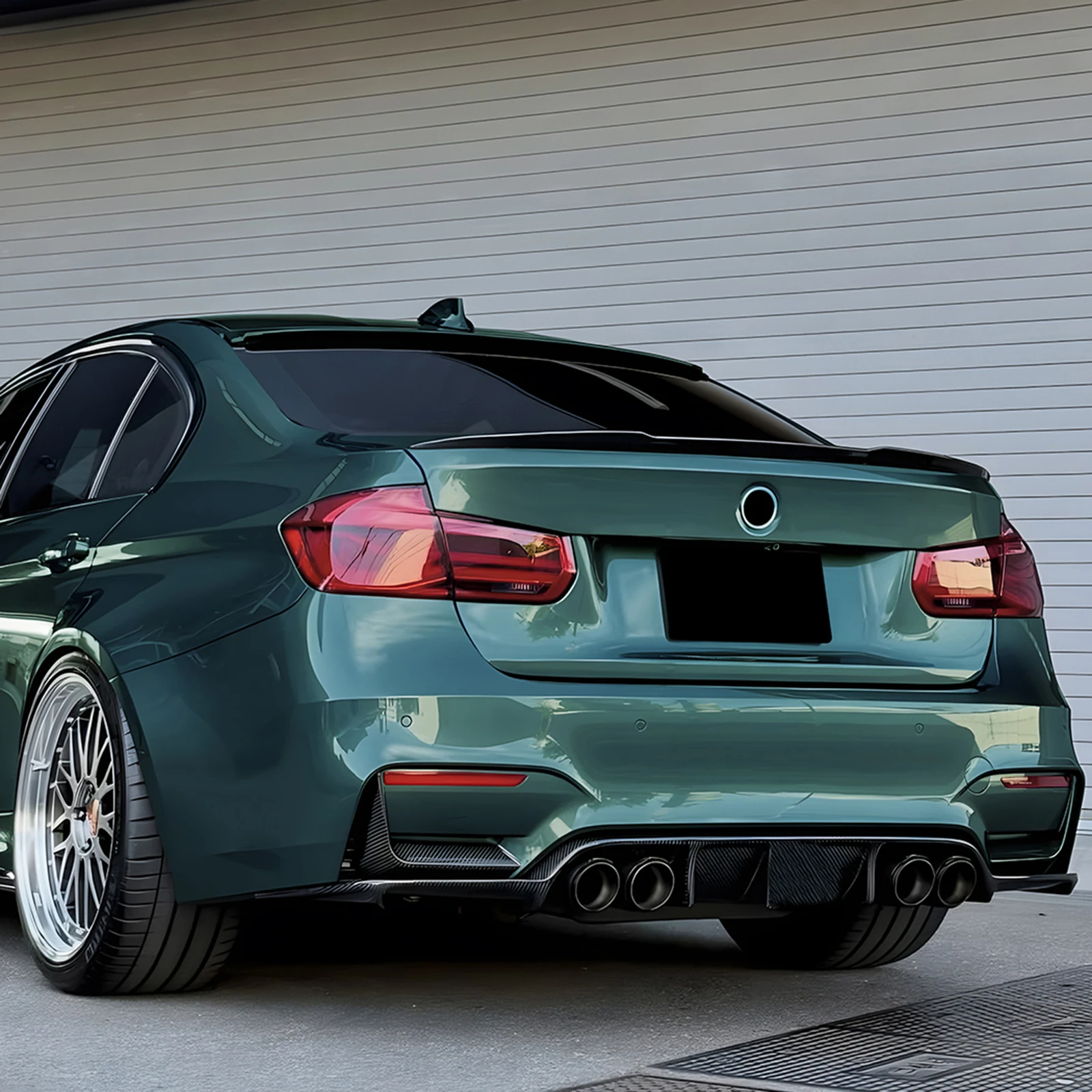 BMW F80 M3 F81 F82 F83 M4 2014-2019 리어 범퍼 디퓨저 립 카본 파이버 룩/글로스 블랙 테일 부트 스포일러 스플리터 가드