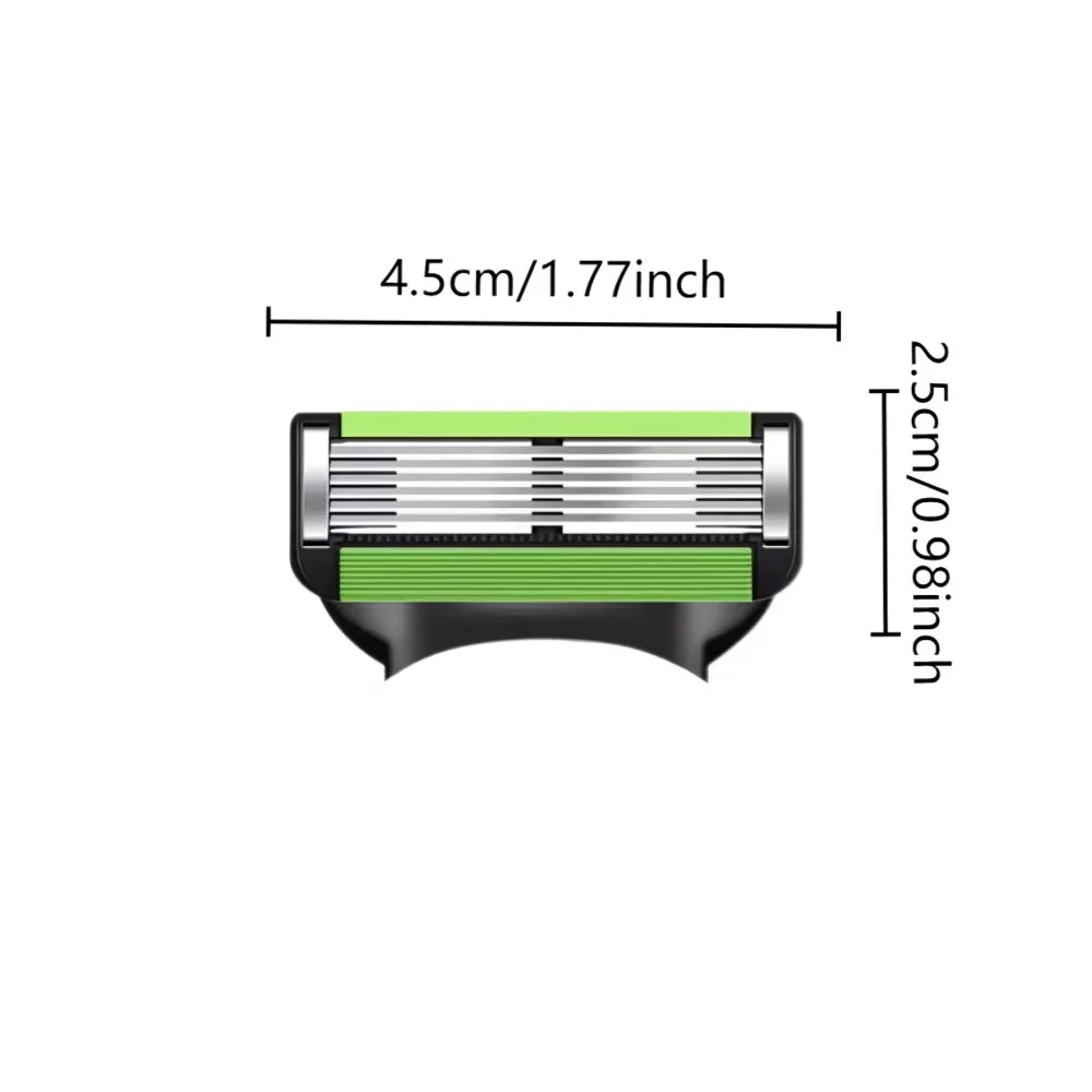 green Color Upgrades 6 Layers Razor Germany Stainless Steel Shaver Blades For Sensitive Skin Close Comfortable Shaving_voghion.com
