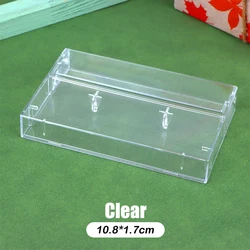 Transparent Plastic Cassette Tape Storage Box - Dustproof Audio Tape Case (Clear - 10.8x1.7cm)