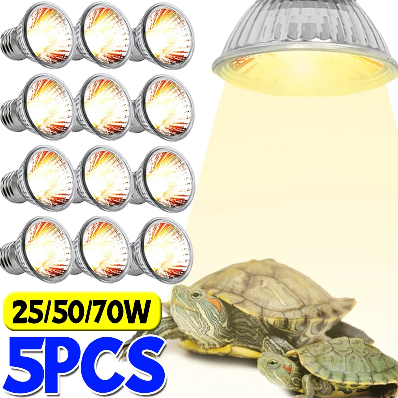 Reptile Heating Lamp Bulbs 25/50/75W Pet Growth Specific Light 1/5PCS