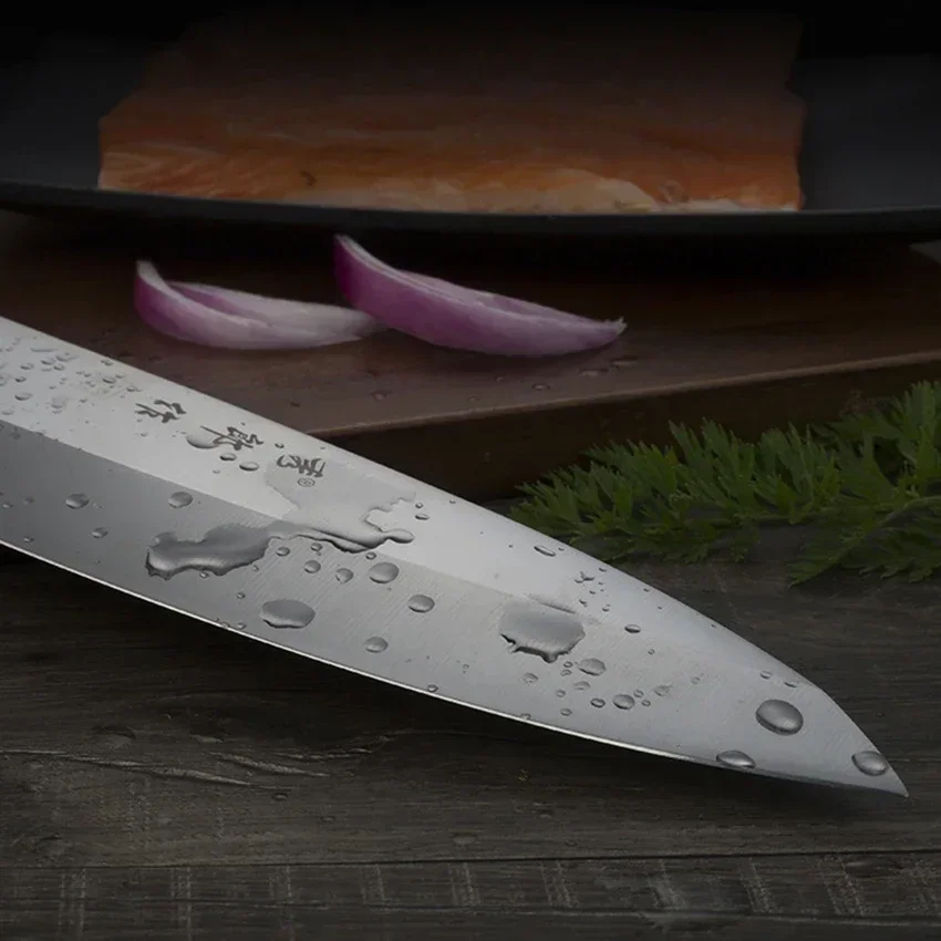 1-10pcs Set Japanese Sushi Sashimi Salmon Kitchen Knives Sharp Meat Cleaver Cutting Fish Raw Chef Knife with Box BBQ Kitchen Knife Meat Cleaver