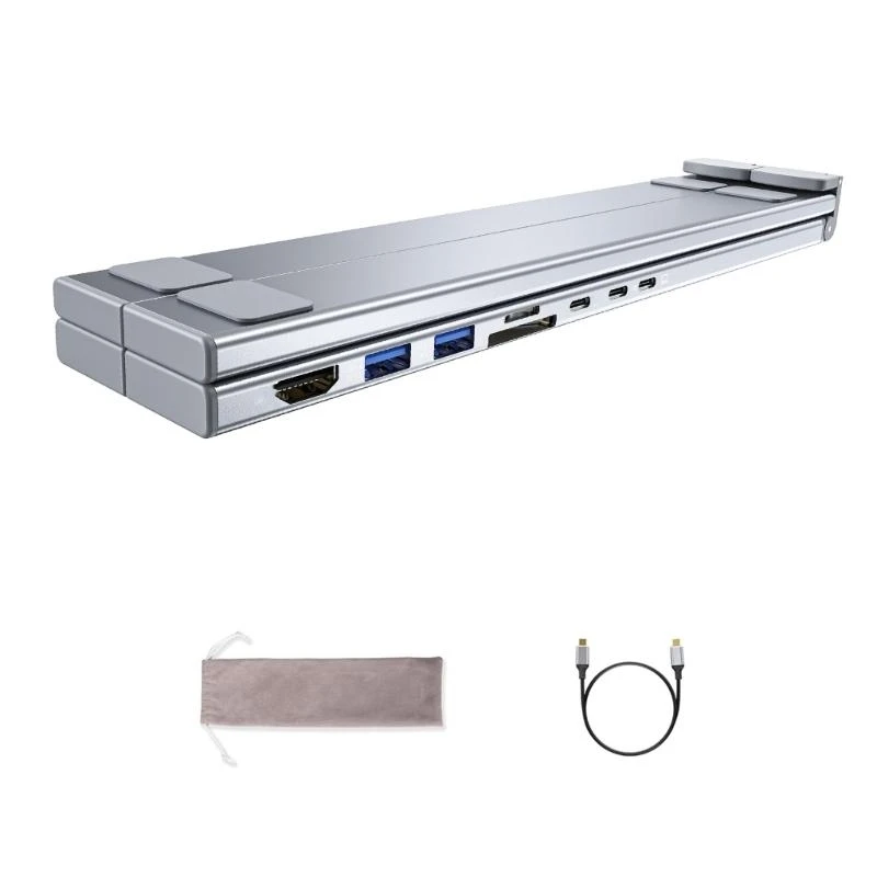 4K, USB3.0 및 유형 C 3 다중 데이터 전송 포트 USB C 스플리터 멀티 포트 익스 피더가있는 알루미늄 타입 C 허브
