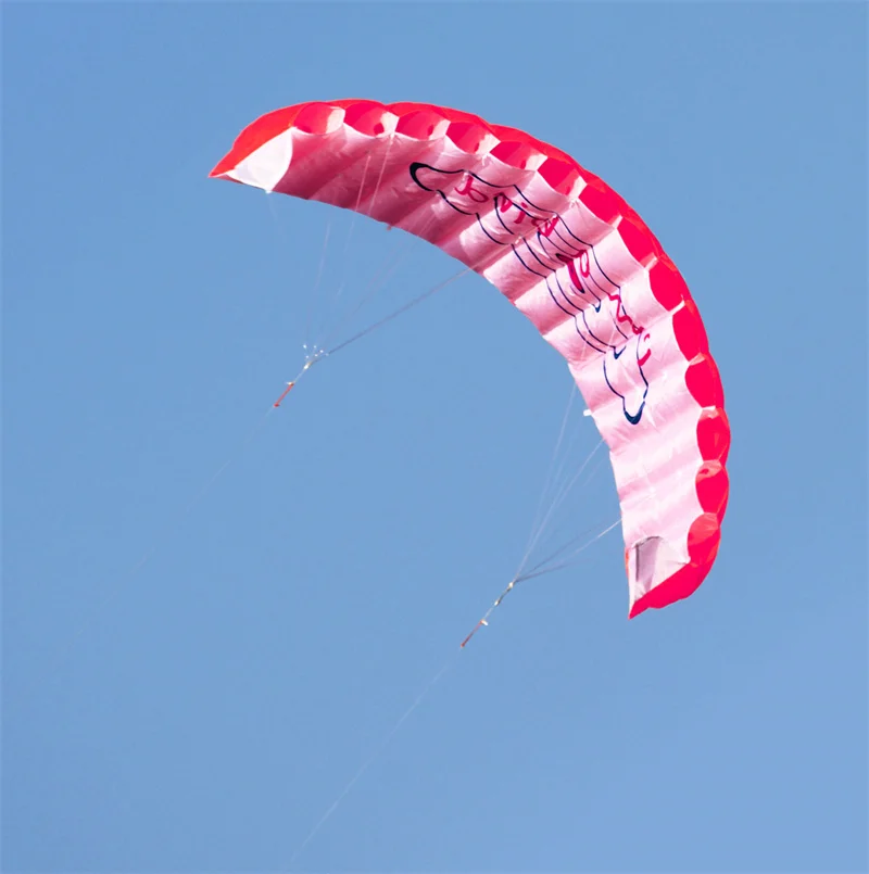 Outdoor Fun Sports Power 1.4m Dual Line Stunt Parafoil Parachute Rainbow Sports Beach Kite For Beginner Good Flying 6