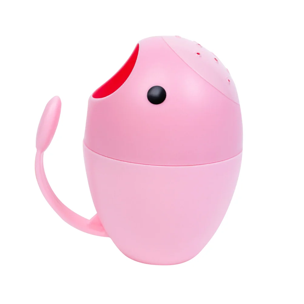 

Baby Shower Water Spoon Holder Cup Egg Shape Bathing Flusher Baby Shampoo Cup Bath Wash Water Container for Home Travel (Pink)