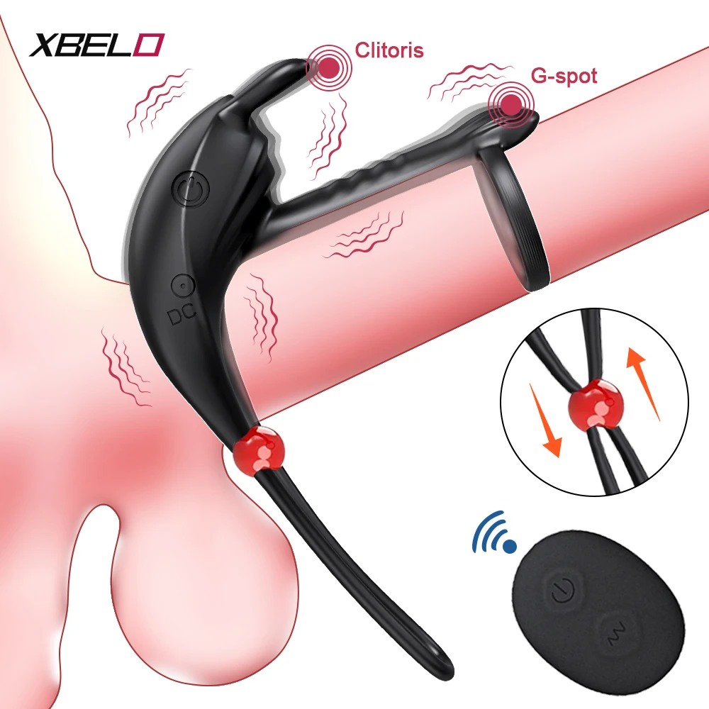 Vibrating Penis Ring Adjustable Remote Control for Men Ejaculation Delay Clit Stimulator Adult Goods Sex Toy