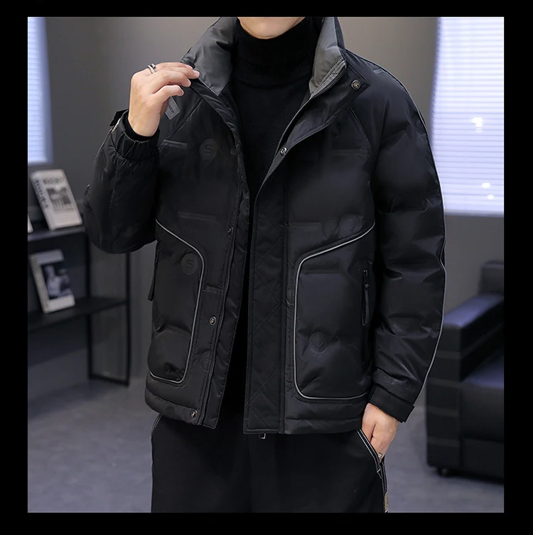 Lässige Entendaunenjacken für Herren, 2025, Herbst und Winter, warme Puffermäntel, Jugend-Outwear, Übergröße M-4XL, winddicht, gepolsterte Oberteile – Detail 12