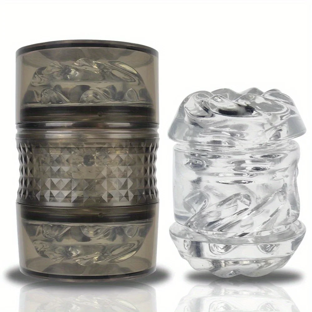 Clear male masturbator and penis pump Adult fun toys for men, silicone material