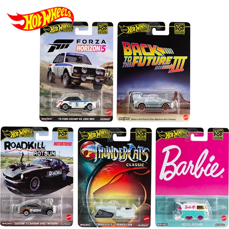 Original Hot Wheels Premium Car Pop Culture Boy Toy 1/64 Diecast Back To The Future Forza Horizon Ford Datsun Barbie KOOL Kombi