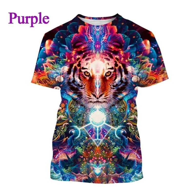 T-shirt homme imprimé 3d animal créatif style fluorescent_voghion.com