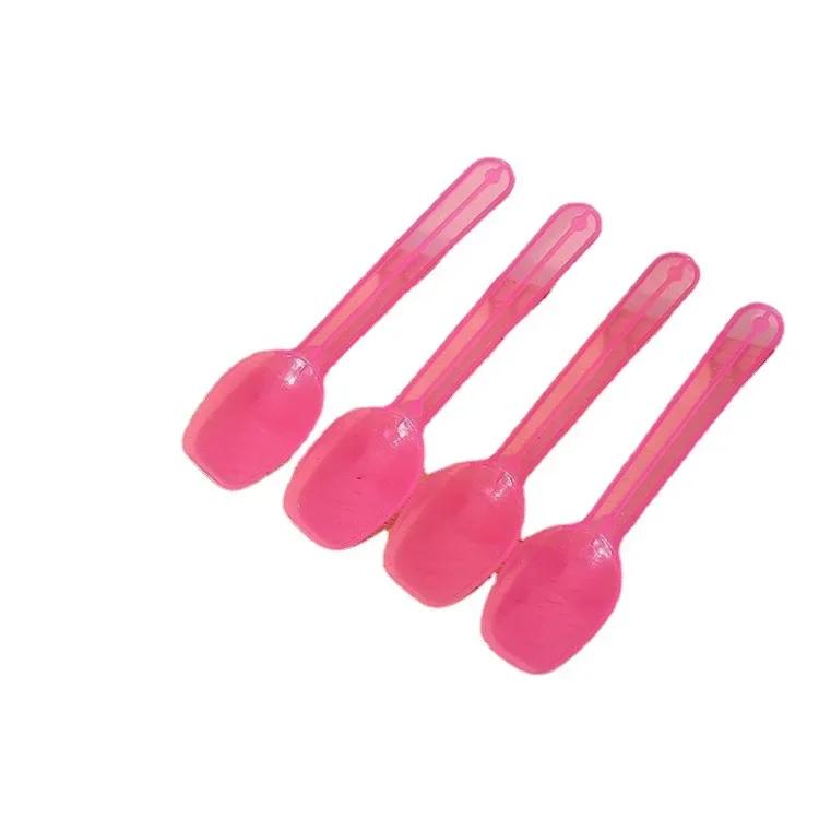Mini Colorful Plastic Spoons Disposable Flatware Spoons for Jelly Ice Cream Dessert Appetizer Birthday Party Tableware 10pc