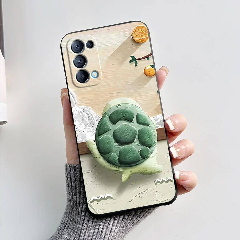 Cute Bear Cartoon Frog Silicone Soft Cover for OPPO Reno5/Reno5 Pro 5G