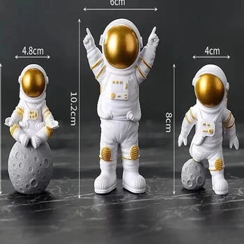 4 pcs Astronaut Figure Statue Figurine Spaceman Sculpture Educational Toy Desktop Home Decoration Astronaut Model For Kids Gift 6