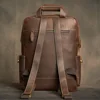 Genuine Leather Men's Backpack Vintage Bag Outdoor Travel Backpack Fitness bag Laptop Backpack Schoolbag For Laptop 17 Inch 3