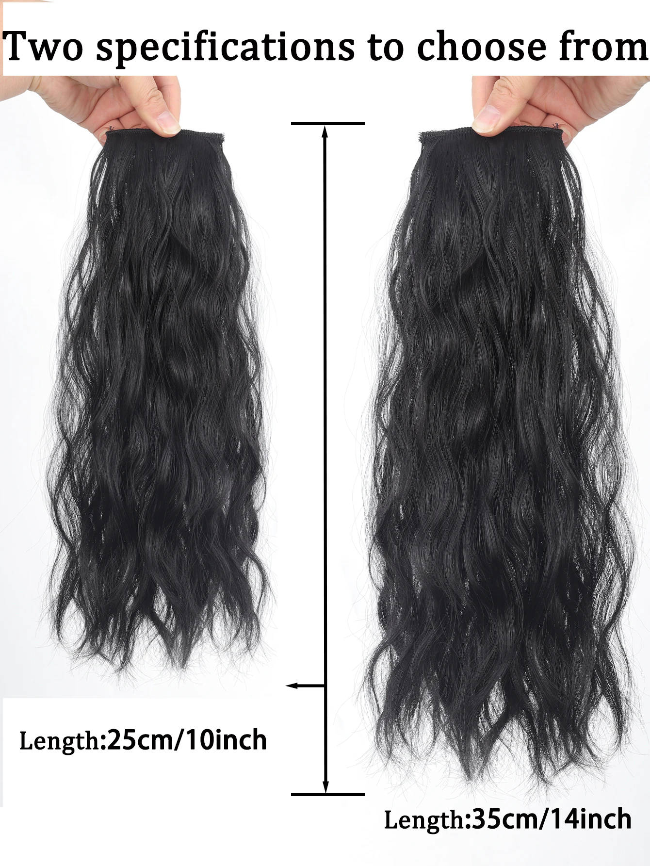 Women Water Wave Extensions Clip In Hair Extensions Invisible Synthetic Wig Piece Suitable Thinning Hair Increase Hair Volume