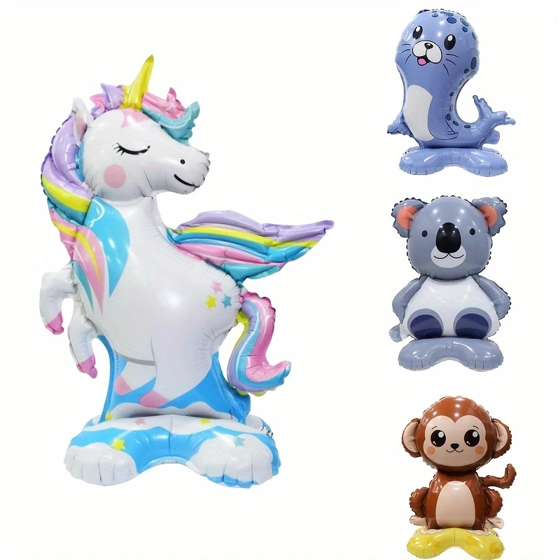 

1PC 4D Standing Animals Foil Balloons Forest Theme Party Decor Balloons Kids Brithday Unicorn Balloons Room Decoration Supplies