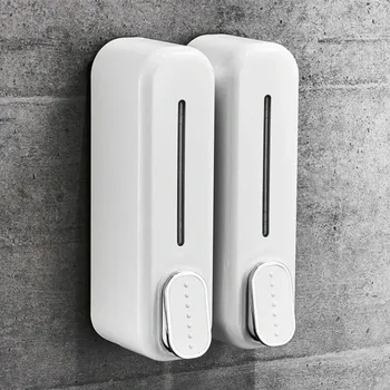 Alternative view of 1-2pcs Hotel Manual Soap Dispenser Wall Mounted Shampoo And Shower Gel Box Bathroom Soap Bottle Portable Press Dispense Liquid