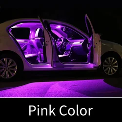 Premium Car Interior LED Light Set - 6PCS Kit for Dome, Reading, Trunk & Mirror (Pink)