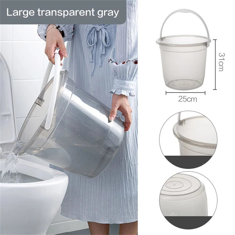 Transparent Plastic Bucket with Handle and Lid Good Sealing Storage  Container Portable Laundry Condensation Bead Storage Box
