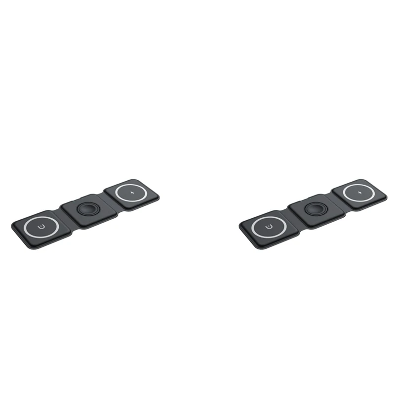 

2X 3 In 1 Foldable Magnetic Wireless Charger For Iphone 13 12 11 Pro Max X Wireless Charger For Apple Watch(Black)