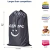 Home Large Capacity Smile Nylon Laundry Bag Travel Storage Pouch Machine Washable Dirty Clothes Storage Bag Wash Drawstring Bag 6