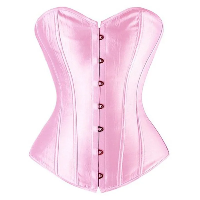Dames Plus Size Satijn Overbuste Lace Up Boned Korsetten Shapewear Bustiers Korsetten Bodysuit