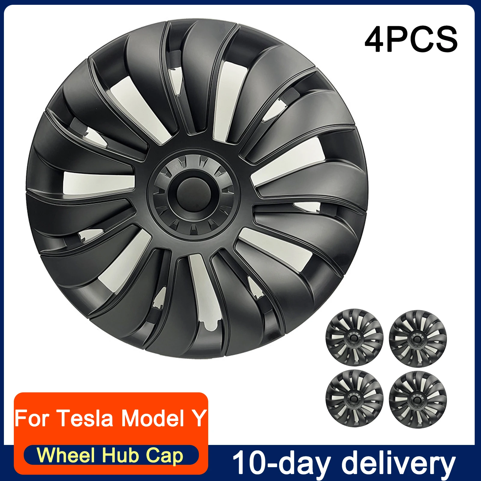 

4PCS Wheel Hub Cap for Tesla Model Y 19 Inch Hub Caps Performance Replacement Car Hubcap Symmetrical Full Cover