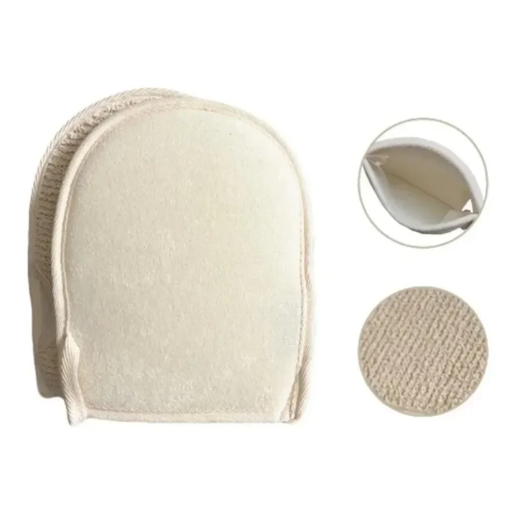 Soft Natural Loofah Glove Double-sided Body Scrub Sponge Pad Shower Body Scrubber Mitt for Shower Spa Skin Clean Bath Gloves 5