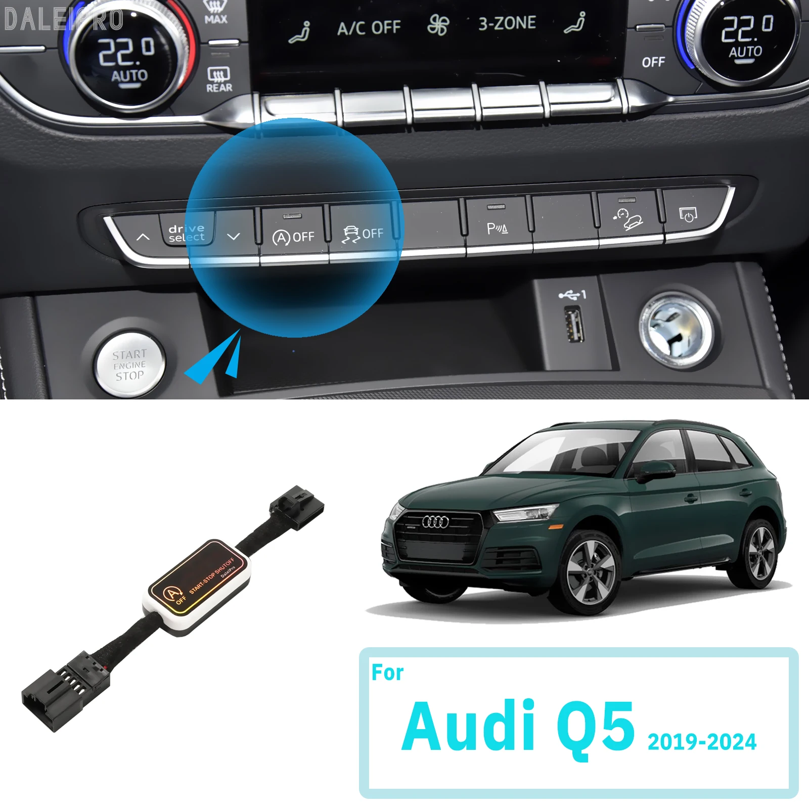 Für Audi Q5 2019 2020 2021-2024 80A Automatische Stop Start Motor System Behinderte Smart Shut Down Auto auto Start Stop Eliminator