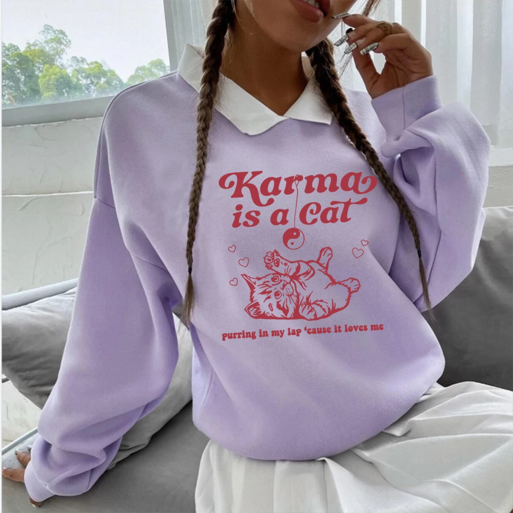 

Karma Is A Cat Midnights Album 2023 Hoodies Meet Me At Midnight Winter Women Hoodie Spring/autumn Harajuku Sweatshirt Sudaderas