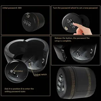 Combination Lock For Wine Liquor Bottle Wine Bottle Top Stopper Bottle Password Code Lock For Bottle Between 26mm To 28mm 3