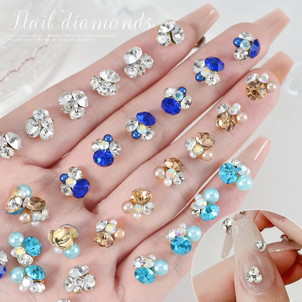 

10Pcs 3D Shiny Nail Gem Rhinestones Luxury Crystal Diamonds Stones For Nail Art Decorations DIY Nail Charms Manicure Jewelry