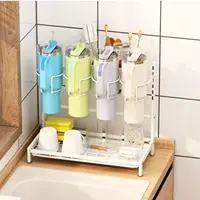 Metal Adjustable Tumbler Drying Rack For Stanley Cup Water Bottle Organizer For Kitchen Countertop White Thermos Holder 2