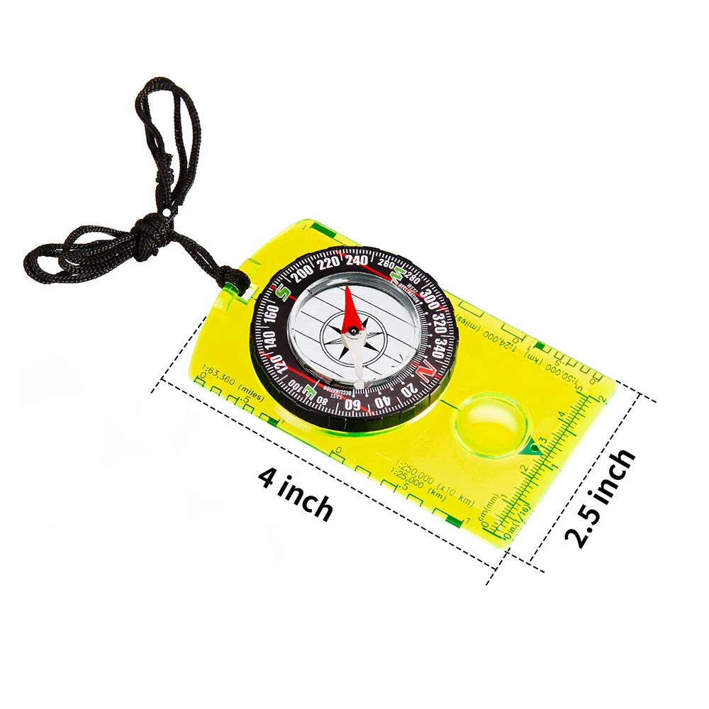 6-Pack Survival Compasses - Glow-in-the-Dark Pocket Compasses For Hiking & Camping