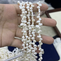 White Baroque Freshwater Pearl Beads for DIY Jewelry Creations (White)