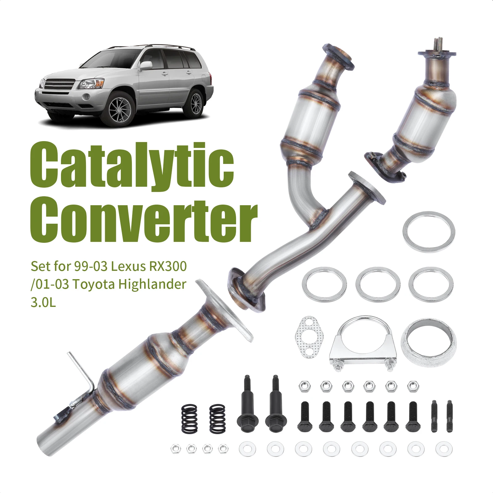 

Catalytic Converter Set for 1999-2003 Lexus RX300 for 2001-2003 Toyota Highlander 3.0L